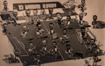 Tablo fotbalového klubu TJ Dynamo Karlovy Vary z roku 1956