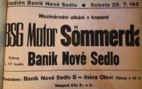 BSG Motor Sömmerda sehrál v roce 1964 přátelské utkání v Novém Sedle