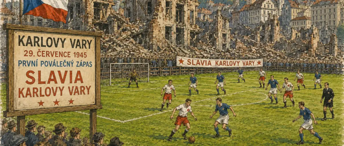 První poválečný výkop - Slavia Karlovy Vary vstoupila do Poháru Osvobození